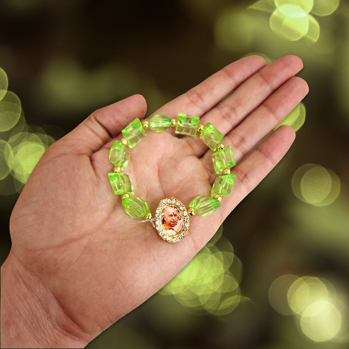 Buy Light Green Double Band Guruji Swaroop Bracelet | Satvikstore.in –  satvikstore.in